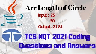 Arc length of a circle | TCS NQT coding problem (Solved)