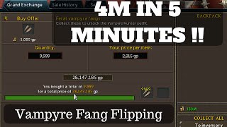 Runescape 3 Flipping guide 2016 !Feral Vampyre fangs AMAZING PROFITS !!!!