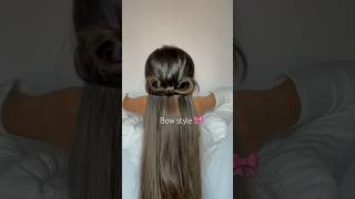 Cute bow style 🎀 #hairstyletutorial #exploreshorts #hairvideos #hairideas