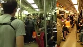 Dueling Saxophones, perfect NYC street music