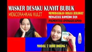 Review Masker Dari Kunyit Bubuk || Menghilangkan Jerawat, Komedo, dan Flek Hitam 100% Bahan Alami