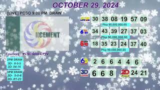 [LIVE] PCSO 9:00 PM DRAW - OCTOBER 29, 2024 LOTTO RESULTS