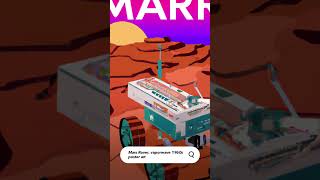 Asking AI for vaporwave 1960s poster art of Mars Rover. #ai #art #short