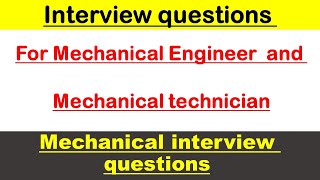 Mechanical interview questions and Answers||MT with Ali Raza