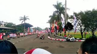 Road race brigif cimahi honda sonic 150r & cbr 150r  terjatuh saat start