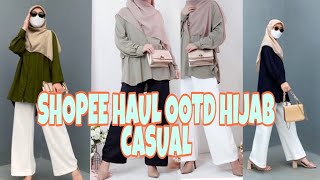 SHOPEE HAUL REKOMENDASI OOTD HIJAB CASUAL | OOTD HIJAB REMAJA