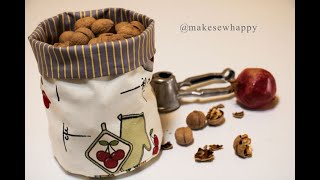 آموزش دوخت باکس پارچه‌ای استوانه‌ای❤Cylindrical fabric storage basket(cloth box)