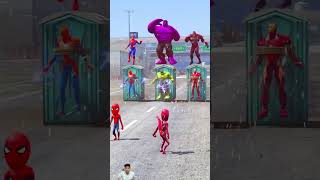 GTA V : SPIDER MAN, HULK, IRON MAN SAVING HIS DAD 😲 #shorts #gta5