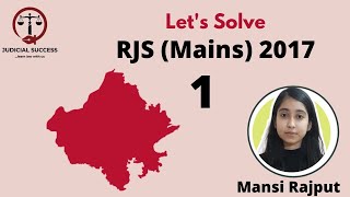 RJS 2017 | Rajsthan Judiciary Mains Paper Solution | Judicial Success