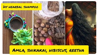 Homemade Amla-Reetha-Shikakai Herbal Shampoo with the goodness of Hibiscus|| SLS & Paraben free।।