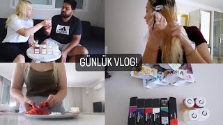 EVDE SAÇLARIMI BOYADIM 👱‍♀️| KAHVE ŞURUPLARINI DENEDİK ☕️ | GÜNLÜK VLOGLARA DEVAM 📸