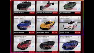 All Unreleased Cars and Prices - Casino DLC - GTA 5 Online