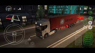 universal truck simulator : mengendarai truck volvo malam hari menuju munich - android gameplay