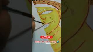 durga maa 🙏 || half face drawing♥️ #tranding #shortsviral #youtubeshorts #art#drawing #durga ma art.