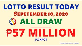 PCSO Lotto Result September 10, 2020 11AM, 4PM and 9PM Winners Summary