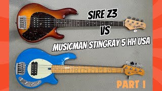 Sire Z3 VS Music Man Stingray HH (Raw Tone Comparison)