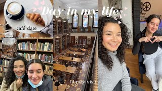 A realistic day in my life | café date with my bestie, visiting an antique library & content bts