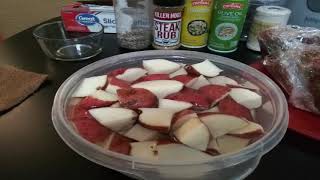 Two Bone Prime Rib cook with Garlic Red Skinned Potatoes with Asparagus