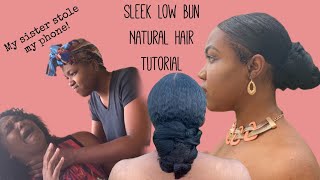 SLEEK LOW FAUX BUN ON SHORT NATURAL HAIR | MY SISTER STOLE MY PHONE VOICEOVER TAKEOVER