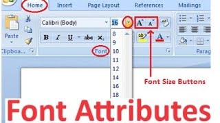 Font Attributes Microsoft Word 2010