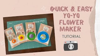 How to sew Quick & Easy Yo yo Flower Maker Tutorial #sewing #yoyoflower #diycrafts