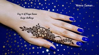 Day 19 of Finger henna design challenge | simple one finger mehndi design | mehandi design