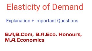 Elasticity Of Demand