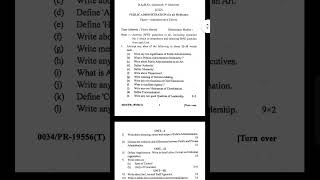 Public Administration question paper 1st semester 2022#viral