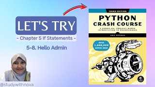 #11 Let's Code Python Crash Course | studywithnova