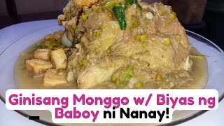 MONGGO EVERYDAY! Ginisang Monggo w/ Bulalo ng Baboy ni Nanay | Food Hug: The Fam Vlog