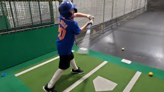 Doing some more batting practice in the batting cages.