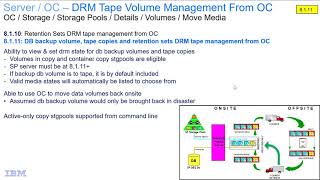 IBM Spectrum Protect OC 8.1.11 – DRM copy stgpool and backup db volume management – Demo