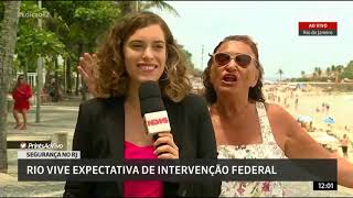 [HD] Senhora invade link da Globo News gritando "Globo lixo" e "Fora Temer" - 18/02