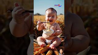 Bayi makan mie lucu sekali #kulinerfood #kulinermakanan #lucu #jajanan