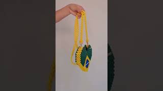 Beaded bag coração bandeira do Brasil passo a passo