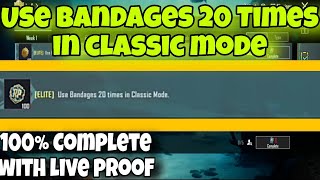 Use bandages 20 times in classic mode | 100% complete with live proof