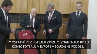 Prezident UEFA Čeferin na návštěvě v Praze