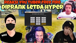 REAKSI YOUTUBER FREE FIRE DI PRANK LETDA HYPER| EFDEWE|KOPRAL JONO|WILLIAM GZ