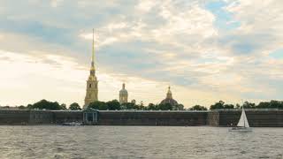 Russia St. Petersburg panorama of the city from the river Neva