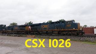 CSX I026 in the Rain with 3035, 3075