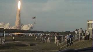 Rare angle view of shuttle launch (press site)