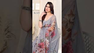 Printed saree 2023 💗 fancy saree 💗 saree review 💗 #shorts #trending