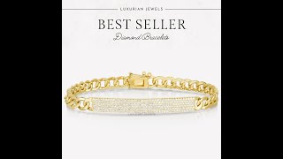 Pavé Bar Curb Chain Bracelet