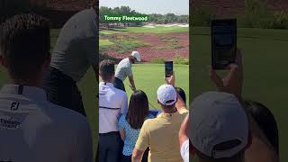 Tommy Fleetwood 1st tee shot in the ProAm at the DPWTC Dubai #golf #dubai #uae