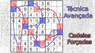 Técnica avançada para resolver Sudoku Difícil - Cadeias Forçadas