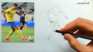 How to draw Cristiano Ronaldo step by step | Drawing Cristiano Ronaldo| al nassr