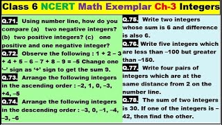 Class 6 Math Ch-3 Q 71 to Q 78 Math NCERT Exemplar Solution|MATH|NCERT|Integers|CBSE|Chapter 3|NCERT