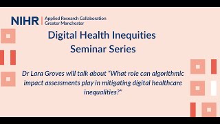 Digital Health Inequities Seminar: October 2022