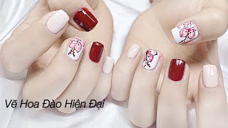 Nails Tết 2021 - Vẽ Hoa Đào Tết Hiện Đại, Mẫu Nails xinh