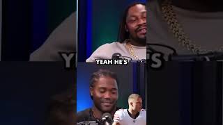 Marshawn Lynch is a hilarious, he called CMC the “Snow Bunny Pearl” 😂😂😂#nfl #marshawnlynch #cmc